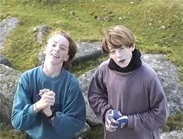 Cousins Tom Widger and Alex Lessware near Top Tor